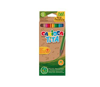 Matita colorata Tita Eco Family - colori assortiti - astuccio12 pezzi - Carioca - 43097 - 8003511430979 - DMwebShop