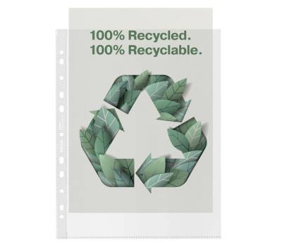 Buste perforate De Luxe riciclate - antiriflesso - formato 22 x 30 cm - conf. 50 pezzi - Esselte - 627504 - 4049793067735 - DMwebShop