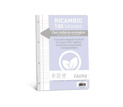 Ricambi con rinforzo ecologico A4 - 100 gr 40 fogli rigo di 3a - 6745