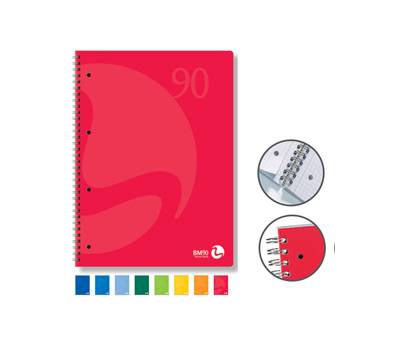 Quaderno Colors - A5 - quadretto 4 mm - 60 fogli - 90 gr - 4 fori microperforato - spiralato - conf. 5 pezzi - BM - 0105338 - 71198A - DMwebShop
