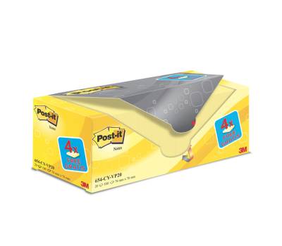 Blocco foglietti - giallo Canary - 654CY-VP20 - 76 x 76 mm - 72 gr - conf. 20 blocchi - Post-it - 7100199991 - 4046719906437 - DMwebShop