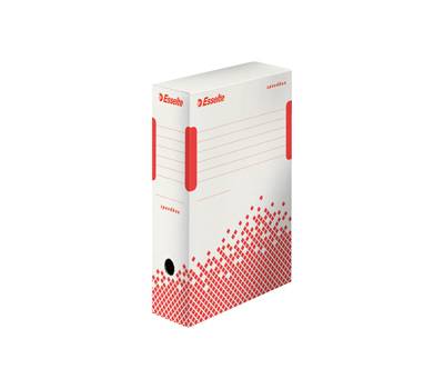 Scatola archivio Speedbox - dorso 10 cm - 35 x 25 cm - bianco e rosso - conf. 25 pezzi - Esselte - 623908 - 4049793025988 - DMwebShop