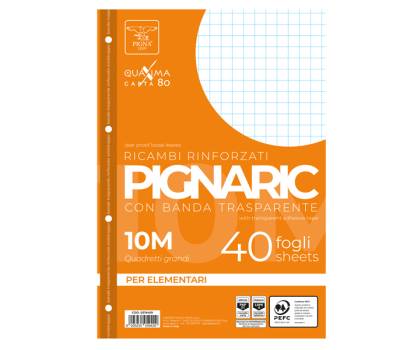 Ricambi forati rinforzati - A4 - quadretto 10 mm - 40 fogli - 80 gr - Pigna - 021945910 - 8005235059429 - DMwebShop