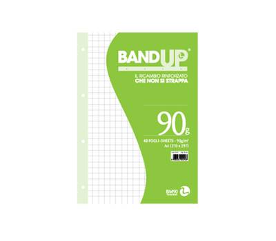Ricambi BandUp forati rinforzati - A4 - quadretto 10 mm - 40 fogli - 90 gr - BM - 0105497 - 8008234054976 - DMwebShop