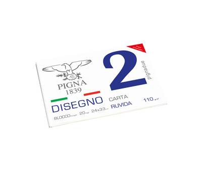 Blocco2 - 240 x 330 mm - 4 angoli - 20 fogli - 110 gr - ruvido - 24 x 30 cm - conf. 10 pezzi - Pigna - 0220014OR - 8005235104457 - DMwebShop