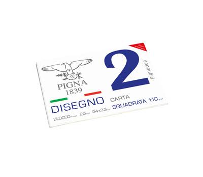 Blocco2 - 240 x 330 mm - 4 angoli - 20 fogli - 110 gr - liscio squadrato - 24 x 30 cm - conf. 10 pezzi - Pigna - 0220016SG - 8005235104471 - DMwebShop