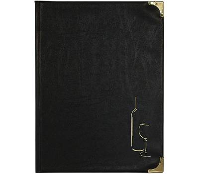 Carta dei vini Basic - A4 - 31,5 x 24 cm - PVC - nero - 4+2 buste fisse incluse - Securit - MC-BRWC-BL - 8717624240843 - DMwebShop