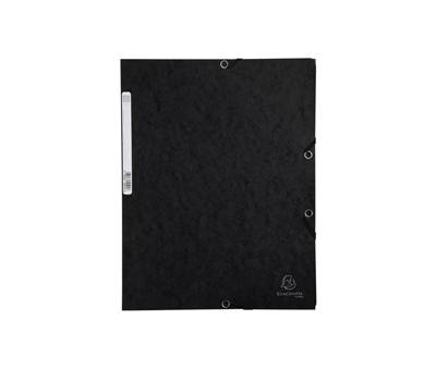 Cartellina con elastico - cartoncino lustre' - 3 lembi - 400 gr - 24 x 32 cm - nero - conf. 25 pezzi - Exacompta - 55501E - 3130630555018 - DMwebShop