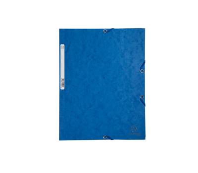 Cartellina con elastico - cartoncino lustre' - 3 lembi - 400 gr - 24 x 32 cm - blu - conf. 25 pezzi - Exacompta - 55502E - 3130630555025 - DMwebShop