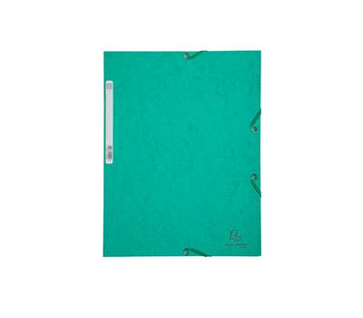 Cartellina con elastico - cartoncino lustre' - 3 lembi - 400 gr - 24 x 32 cm - verde - conf. 25 pezzi - Exacompta - 55503E - 3130630555032 - DMwebShop
