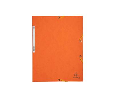 Cartellina con elastico - cartoncino lustre' - 3 lembi - 400 gr - 24 x 32 cm - arancio - conf. 25 pezzi - Exacompta - 55504E - 3130630555049 - DMwebShop