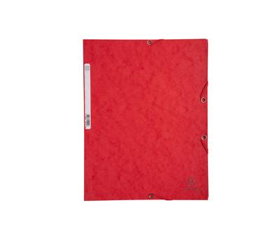 Cartellina con elastico - cartoncino lustre' - 3 lembi - 400 gr - 24 x 32 cm - rosso - conf. 25 pezzi - Exacompta - 55505E - 3130630555056 - DMwebShop