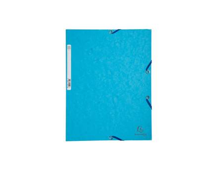 Cartellina con elastico - cartoncino lustre' - 3 lembi - 400 gr - 24 x 32 cm - turchese - conf. 25 pezzi - Exacompta - 55519E - 3130630555193 - DMwebShop