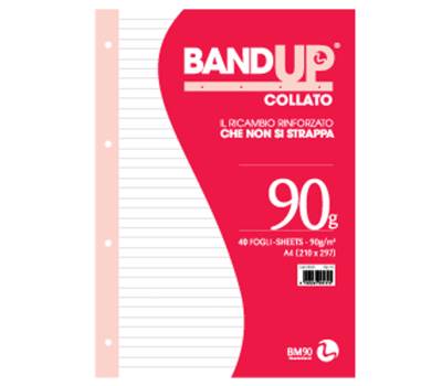 Blocco collato BandUp - fori rinforzati - A4 - 1 rigo - 40 fogli - 90 gr - conf. 10 pezzi - BM - 0106434 - 8008234064340 - DMwebShop