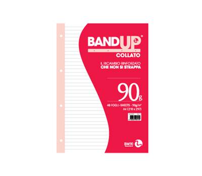 Blocco collato BandUp - fori rinforzati - A4 - 1 rigo - 40 fogli - 90 gr - conf. 10 pezzi - BM - 0106434 - 8008234064340 - DMwebShop