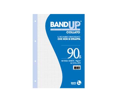 Blocco collato BandUp - fori rinforzati - A4 - quadretto 4 mm - 40 fogli - 90 gr - conf. 10 pezzi - BM - 0106435 - 8008234064357 - DMwebShop