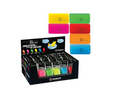 Gomma Riscrivi per gel cancellabile - colori assortiti - 6 x 3 cm - Osama - OW 10139 - 8007404228933 - DMwebShop