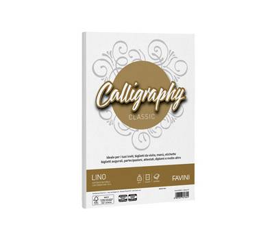 Carta Calligraphy Lino - A4 - 120 gr - bianco 01 - conf. 50 fogli - Favini - A690514 - 8007057617641 - DMwebShop