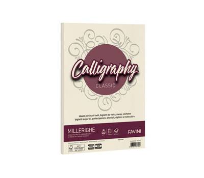 Carta Calligraphy Millerighe - A4 - 200 gr - avorio 02 - conf. 50 fogli - Favini - A69Q324 - 8007057617085 - DMwebShop