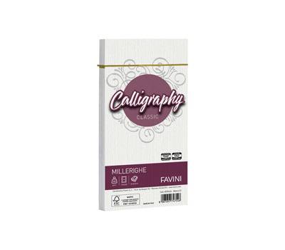 Busta Calligraphy Millerighe - 110 x 220 mm - 100 gr - bianco 01 - conf. 25 pezzi - Favini - A570424 - 8007057747546 - DMwebShop