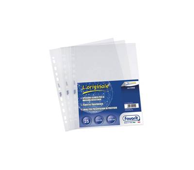 Buste forate L'originale Top liscio - 22 x 30 cm - trasparente - conf. 25 pezzi - Favorit - 100460118 - 8006779993408 - DMwebShop