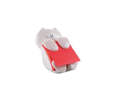 Dispenser gatto bianco + ricarica Post it Super Sticky Z Notes - rosso rubino - 76 x 76 mm - 90 fogli - Post-it - 7000090057 - 4891203052615 - DMwebShop