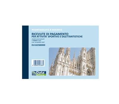 Blocco ricevute pagamento per attivita' sportive dilettantistiche - 50-50 copie autoricalcanti - 11,5 x 16,5 cm - Data Ufficio - DU162580000 - 8008842602736 - DMwebShop