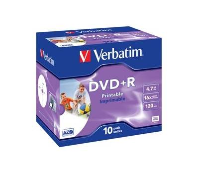 Scatola 10 DVD R Jewel Case stampabile 4,7Gb Verbatim 43508 - 11861