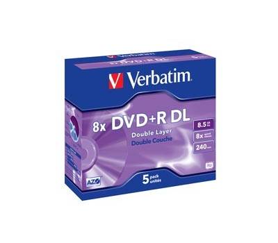 Scatola 5 DVD+R Dual Layer - serigrafato Jewel Case - 8,5 Gb - Verbatim - 43541 - 23942435419 - DMwebShop