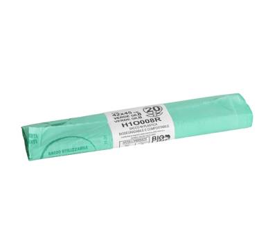 Sacchi Bio - 42 x 45 cm - 10 lt - 16 micron - verde - conf. 20 pezzi - H1O008R - 8054154230334 - DMwebShop