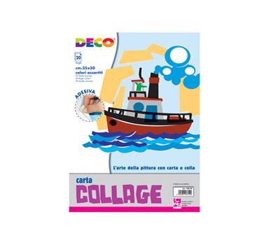 Album collage - 35 x 50 cm - 20 fogli carta rasata adesiva colori assortiti - conf. 5 pezzi - Deco - 700/20 - 8004957007978 - DMwebShop