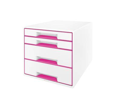 Cassettiera 4 cassetti bianco-rosa cube - Leitz - 52132023 - 4002432115341 - DMwebShop