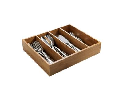 Portabustine - portaposate - in bamboo - 29 x 27,5 x 6 cm - colore naturale - Leone - S0089 - 8024112000897 - DMwebShop