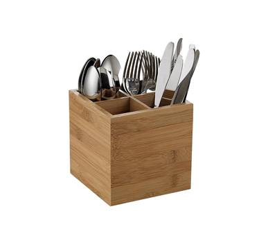 Portaposate - in bamboo - 15 x 15 x 15 cm - colore naturale - Leone - s0127 - 8024112101273 - DMwebShop