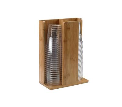 Portabicchieri - in bamboo - 21 x 11 x 30 cm - colore naturale - Leone - s0105 - 8024112101051 - DMwebShop