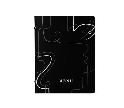 Portamenu' linea Linee - A5 - 17 x 23 cm - nero - conf. 3 pezzi - Stilcasa - F360095 - 8033630026098 - DMwebShop