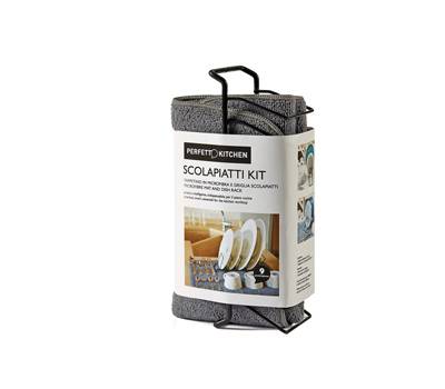 Tappetino scolapiatti con griglia - in microfibra - 9 posti - Perfetto - 29111 - 8052474291110 - DMwebShop