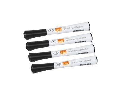 Pennarelli Glide per lavagne bianche - punta tonda - nero - blister 4 pezzi - Nobo - 1915392 - 5028252612975 - DMwebShop
