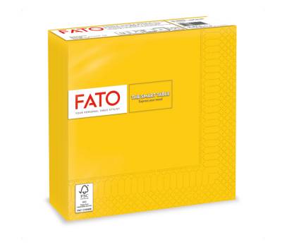 Tovagliolo - carta - 33 x 33 cm - 2 veli - giallo - conf. 50 pezzi - Fato - 82621200 - 8000664202101 - DMwebShop