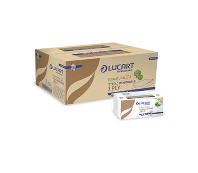 Asciugamani piegati a Z EcoNatural Plastic Free - conf. 18 pezzi da 198 - Lucart - 864075J - DMwebShop