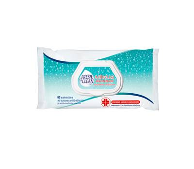 Salviette disinfettanti antibatteriche milleusi - busta da 60 pezzi - FresheClean - 06-0244 - 8002340012660 - DMwebShop