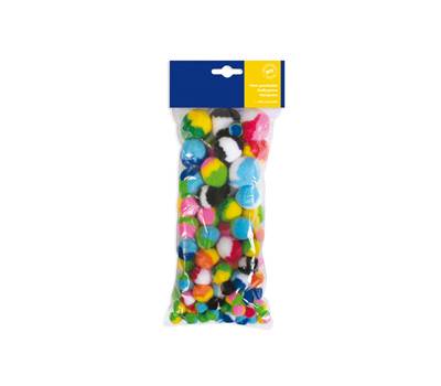 Pom-pon a strisce - 10-35 mm - colori assortiti - busta 100 pezzi - Deco - 12613 - 7394311921240 - DMwebShop