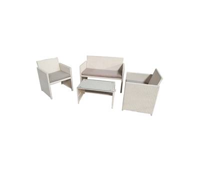 Salotto Valencia - bianco-grigio - set 4 elementi - Garden Friend - S1383023 - 8023755045890 - DMwebShop