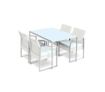 Set pranzo Bilbao - bianco-grigio - set 5 elementi - Garden Friend - S1304593 - DMwebShop