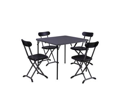Set pranzo pieghevole Horeca - antracite - set 5 elementi - Garden Friend - S1815086 - 91677A - DMwebShop