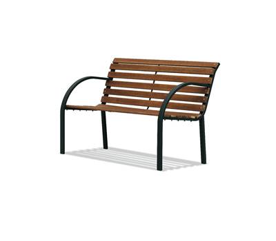 Panca da giardino Parco - 80 x 62 x 122 cm - acciaio-legno - nero - Garden Friend - P1007201 - 8023755024512 - DMwebShop