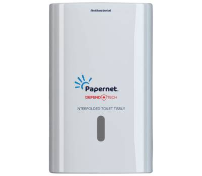 Dispenser antibatterico Defend Tech - per carta igienica interfogliata - Papernet - 416147 - 89024929561475 - DMwebShop