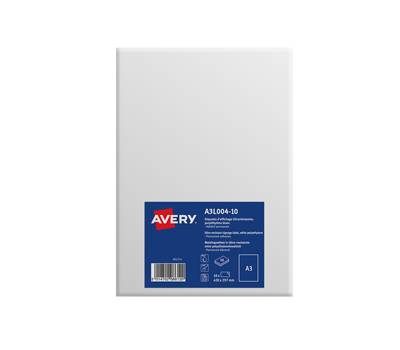 Etichette in polietilene bianco opaco - permanente - A3 - 1 etichetta per foglio - 10 fogli - Avery - A3L004-10 - DMwebShop