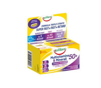 Integratore Multivitamine e Minerali 50 + - 30 compresse triplostrato (1,4 gr cad.) - Equilibra - VIS - 8000137004034 - DMwebShop