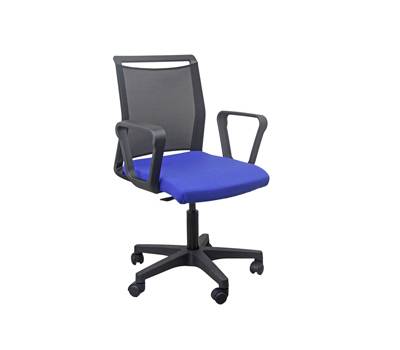 Sedia Home-Office Smart Light - schienale in rete - nero-blu - con braccioli - Unisit - LLE/BRN/EB - 8053470179433 - DMwebShop